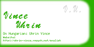 vince uhrin business card